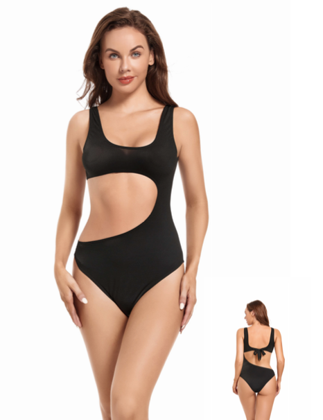 Tan-through swimwear black
