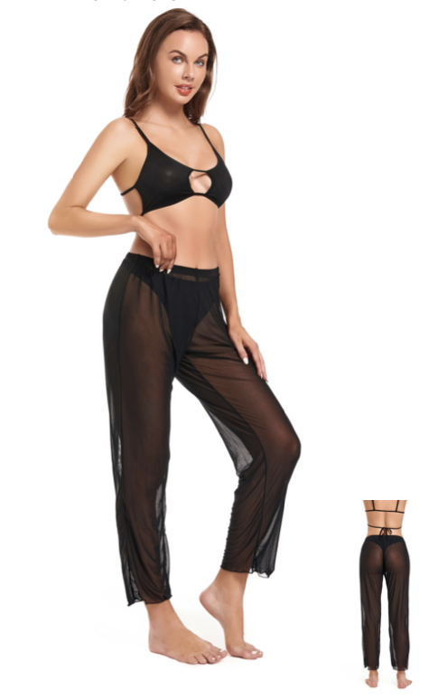 Women's pants for beach black mash